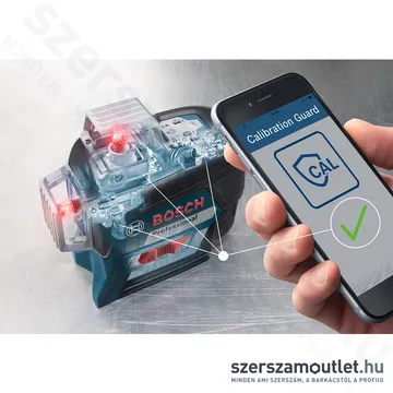 BOSCH GLL 3-80 C Akkus vonallézer PIROS, állvánnyal (3x360°) (4x1,5V) (0601063R01)