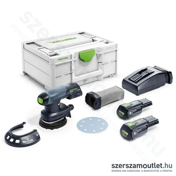 FESTOOL ETSC 125 Li 3,0 I-Plus Akkus excentercsiszoló Systainer 2db(18V 3,0Ah)akku+töltő