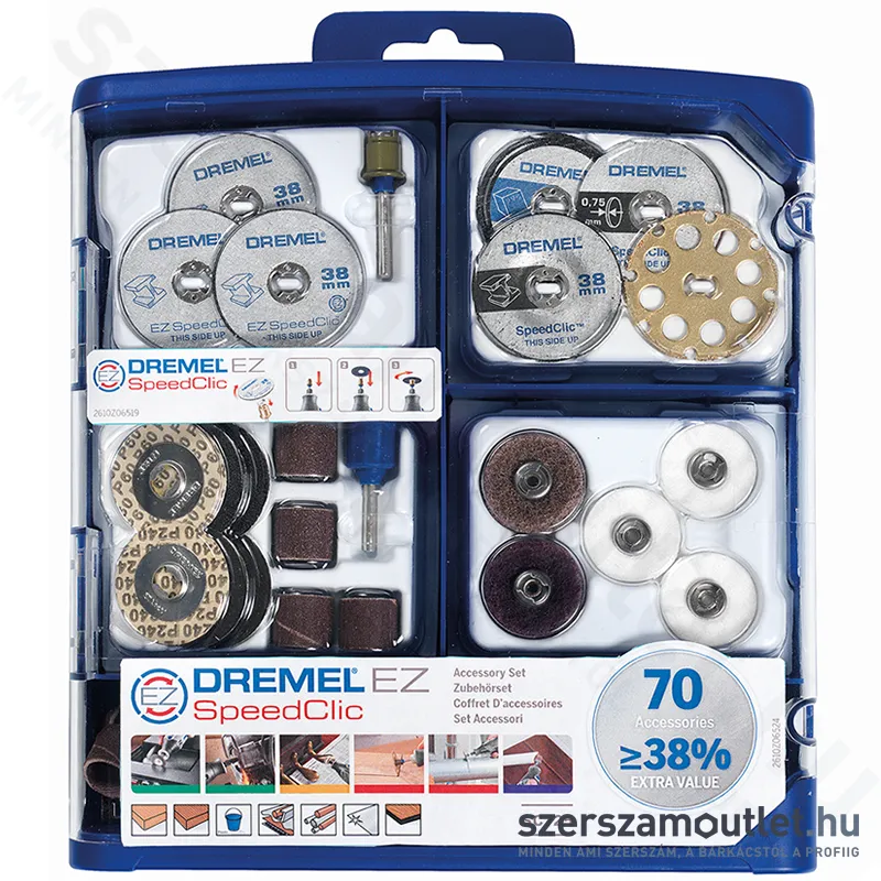 DREMEL SPEEDCLIC Többfunkciós tartozék készlet 70 részes (SC725) (2615E725JA)