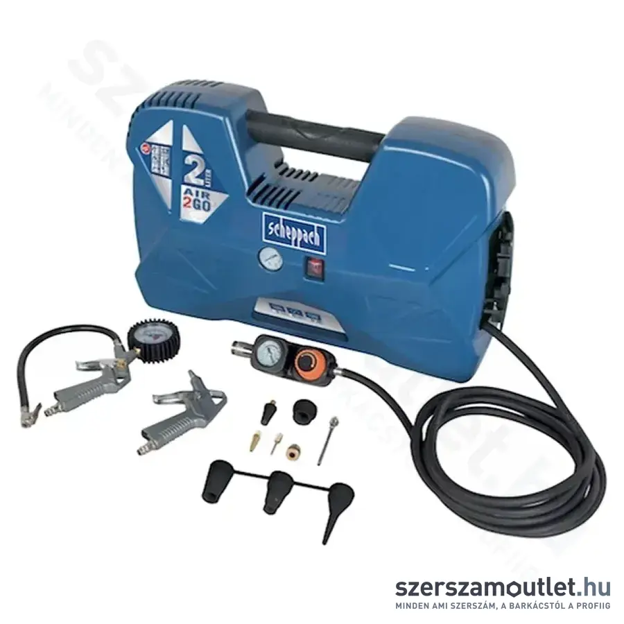 SCHEPPACH AIR CASE Olajmentes táskakompresszor (1100W/8bar)