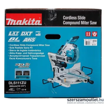 MAKITA DLS111ZU Akkus gérvágó (2x18V/260mm) (Akku és töltő nélkül!)