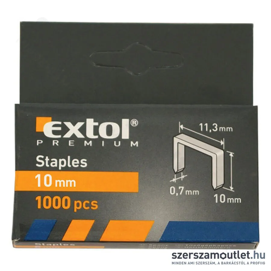 EXTOL Tűzőgépkapocs 11,3x0,7x0,52mm /10mm (1000db)