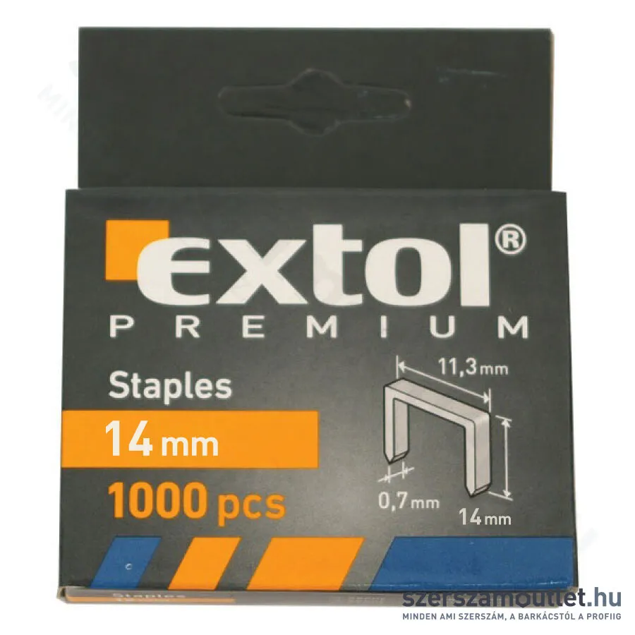 EXTOL Tűzőgépkapocs 11,3x0,7x0,52mm /14mm (1000db)