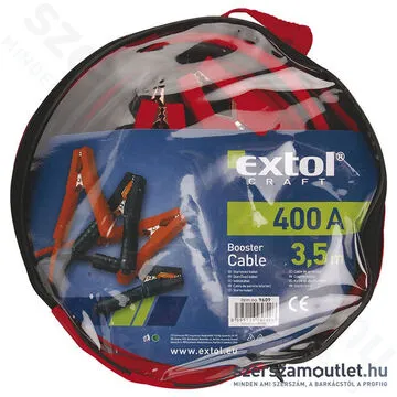 EXTOL Indítókábel pár, csipesszel 400A 3,5m (bika kábel)