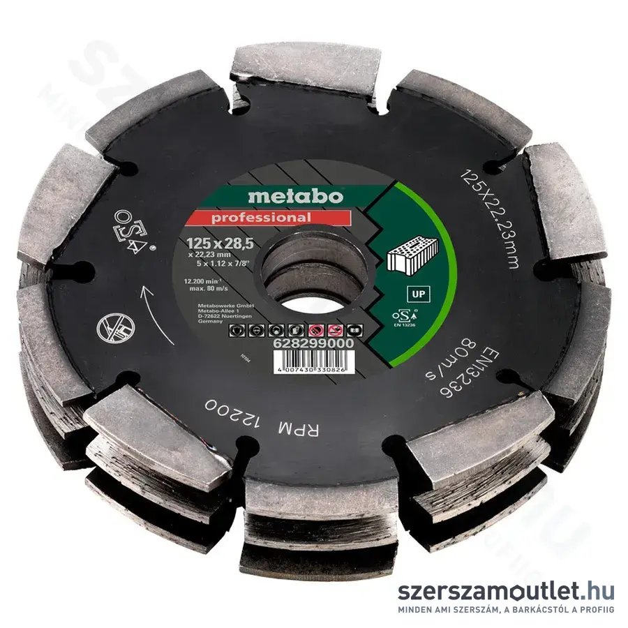 METABO Gyémánt marótárcsa 125x28,5x22,23mm, UNIVERZÁLIS 3 soros (628299000)