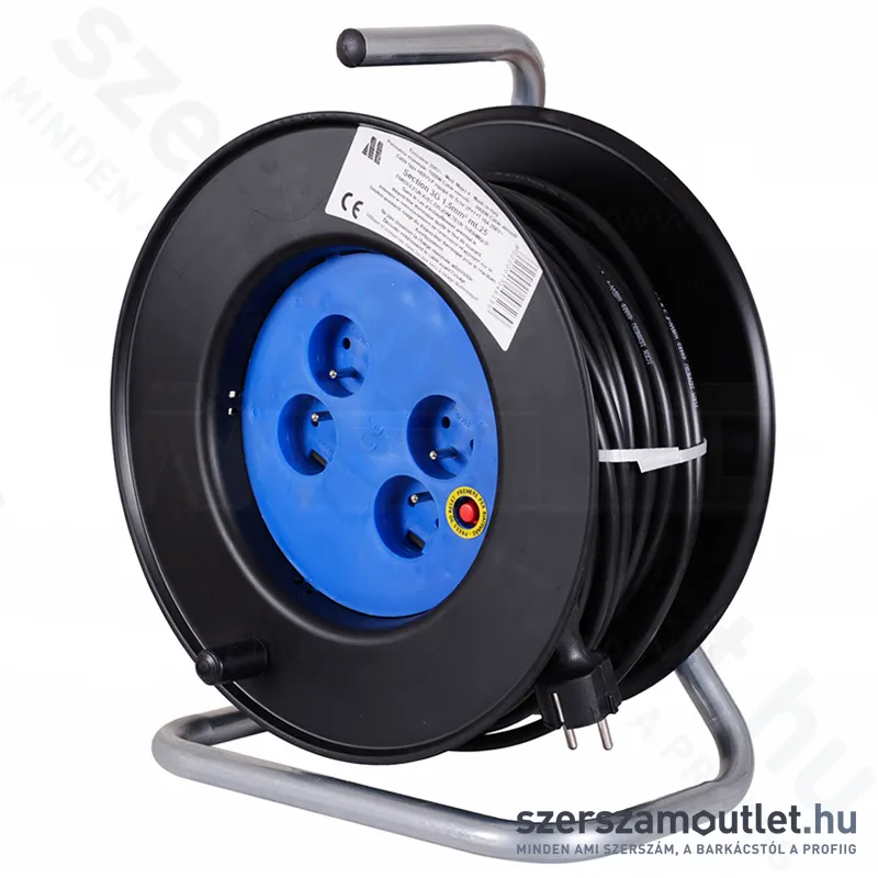 IWELD Hosszabbító kábeldob 4 földelt aljzattal 25m (3x1,5mm2) (34CBEXT31525M)