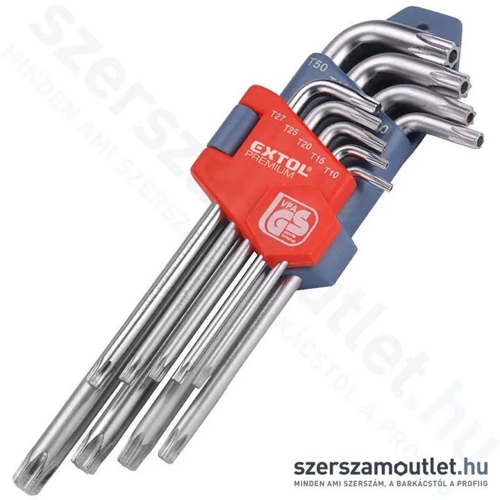 EXTOL Torx imbuszkulcs készlet 9 részes (T10-T50)