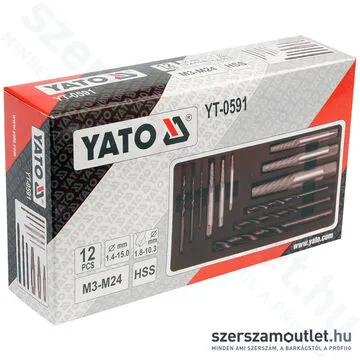 YATO Törtcsavar kihajtó és fúrószár fémhez 1,4-15mm/M3-M24 12db-os (YT-0591)