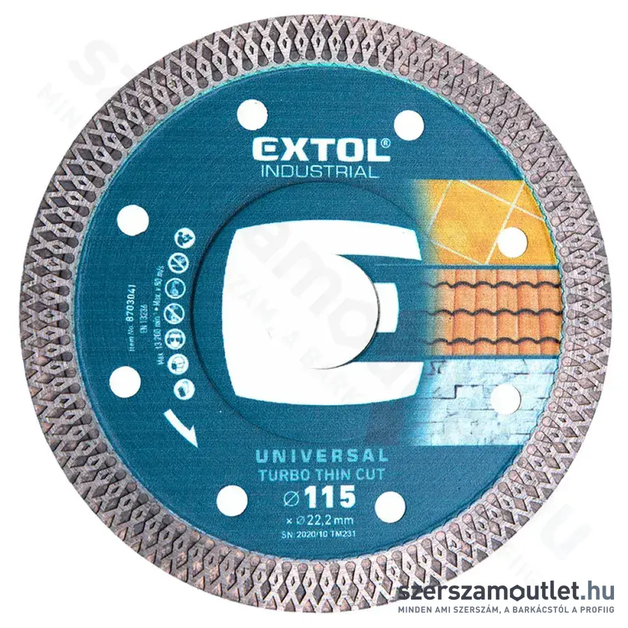 EXTOL Gyémánttárcsa, ipari korong 115mm
