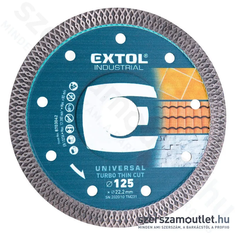 EXTOL Gyémánttárcsa, ipari korong 115mm