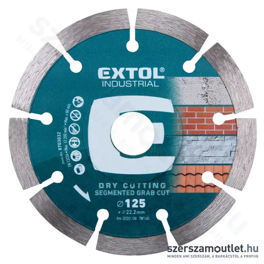 EXTOL Gyémánttárcsa, ipari korong 125mm