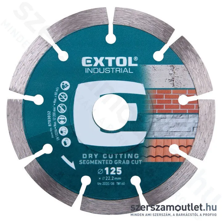 EXTOL Gyémánttárcsa, ipari korong 125mm