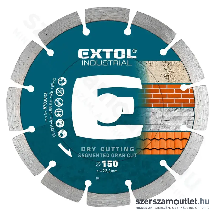 EXTOL Gyémánttárcsa, ipari korong 150mm
