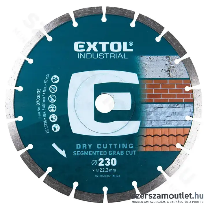 EXTOL Gyémánttárcsa, ipari korong 230mm
