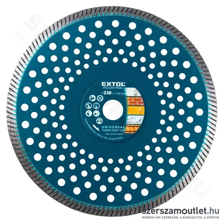 EXTOL Gyémánttárcsa, ipari korong TURBO 230mm
