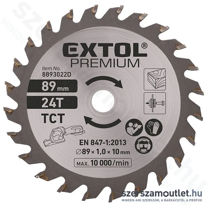 EXTOL Körfűrészlap, keményfémlpakás 89mm