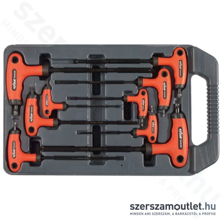 EXTOL Torx kulcs (T-nyelű) készlet 9 részes (T10-T50)