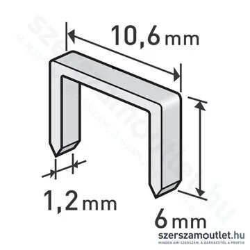 EXTOL Tűzőgépkapocs, profi 10,6x1,2x0,52mm /6mm (1000db)