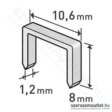 EXTOL Tűzőgépkapocs, profi 10,6x1,2x0,52mm /8mm (1000db)