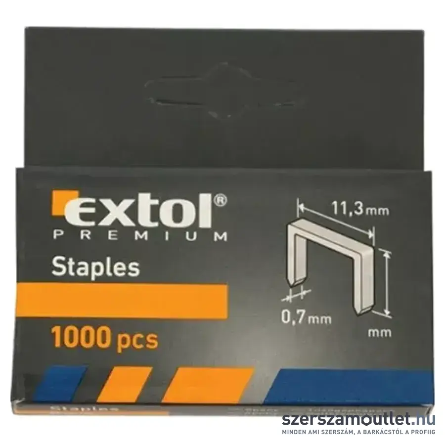 EXTOL Tűzőgépkapocs, profi 10,6x1,2x0,52mm /10mm (1000db)