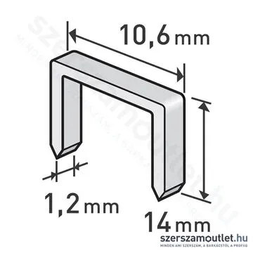 EXTOL Tűzőgépkapocs, profi 10,6x1,2x0,52mm /14mm (1000db)