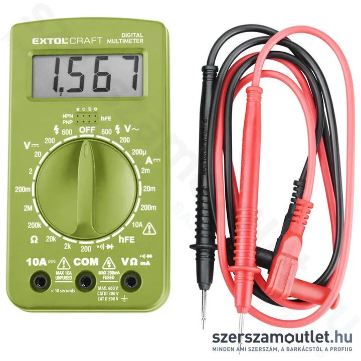 EXTOL Digitális multiméter (Amper/Volt/Ohm)