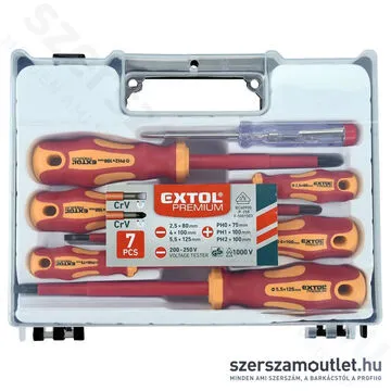 EXTOL Szigetelt Csavarhúzó készlet 7 részes (1000V) (SL+PH)
