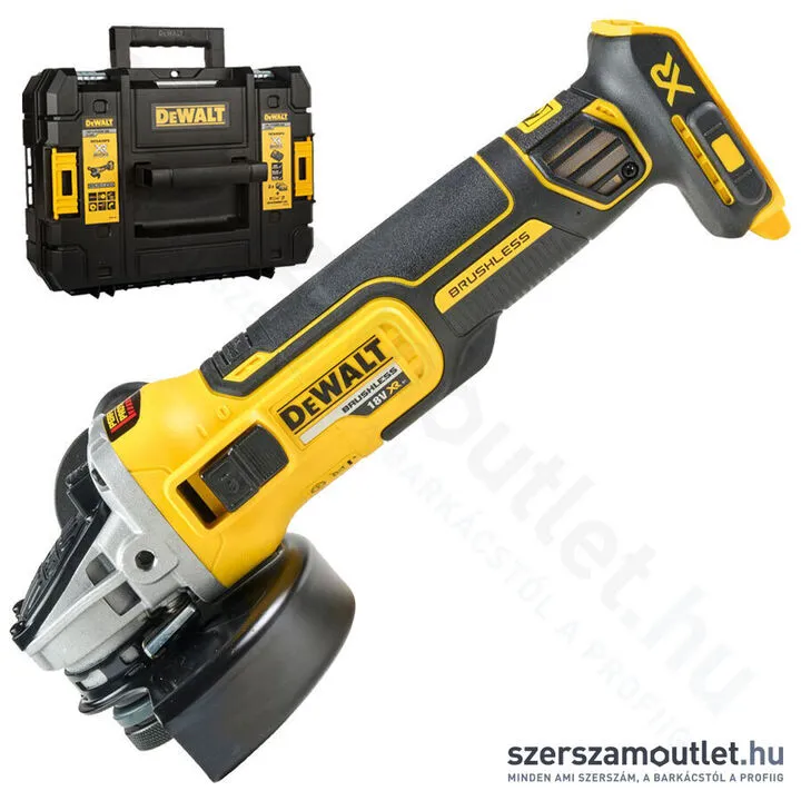 DEWALT DCG405NT-XJ Akkus szénkefementes sarokcsiszoló kofferben (18V/125mm) (Akku és töltő nélkül!)