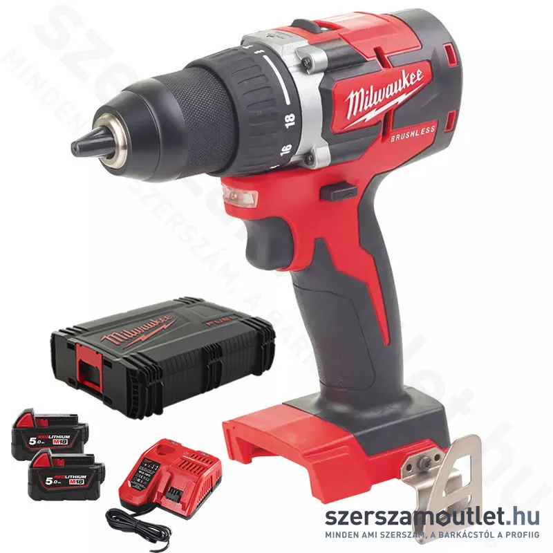 MILWAUKEE M18 CBLDD-502X Akkus fúró-csavarbehajtó, szénkefementes, HD kofferben (60Nm/2x5,0Ah/18V)