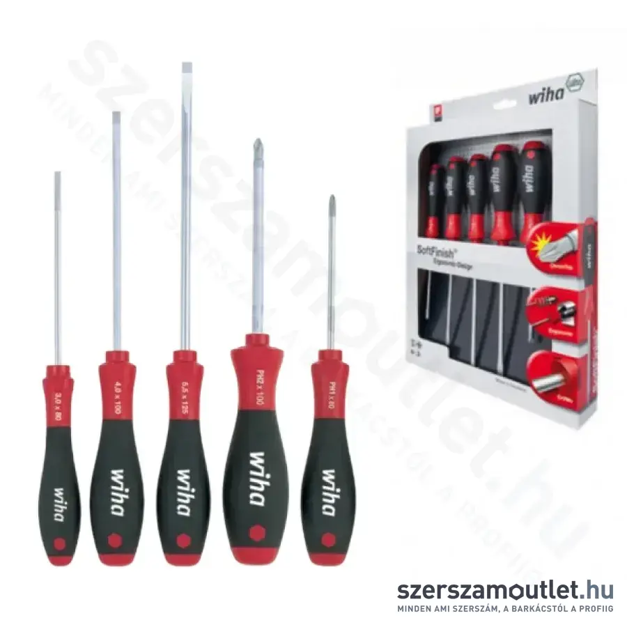 WIHA SoftFinish Csavarhúzó készlet 5 részes SL+PH (SA302SFHK5/No.41488)