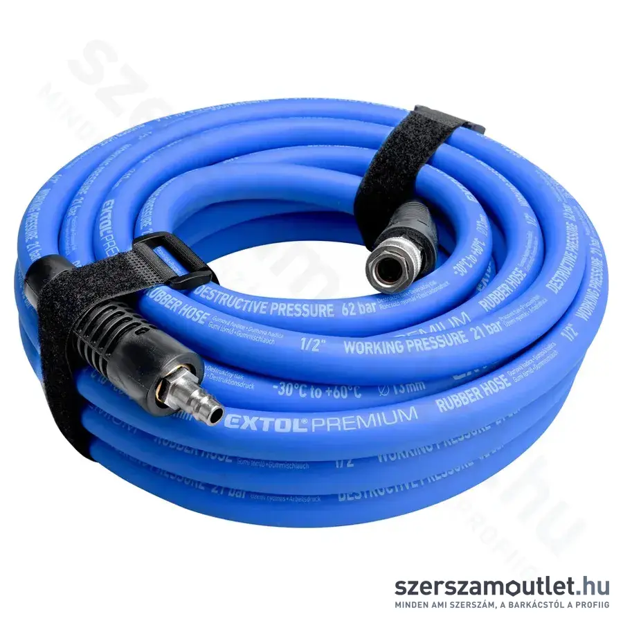 EXTOL Légtömlő egyenes 10m, 1/2"