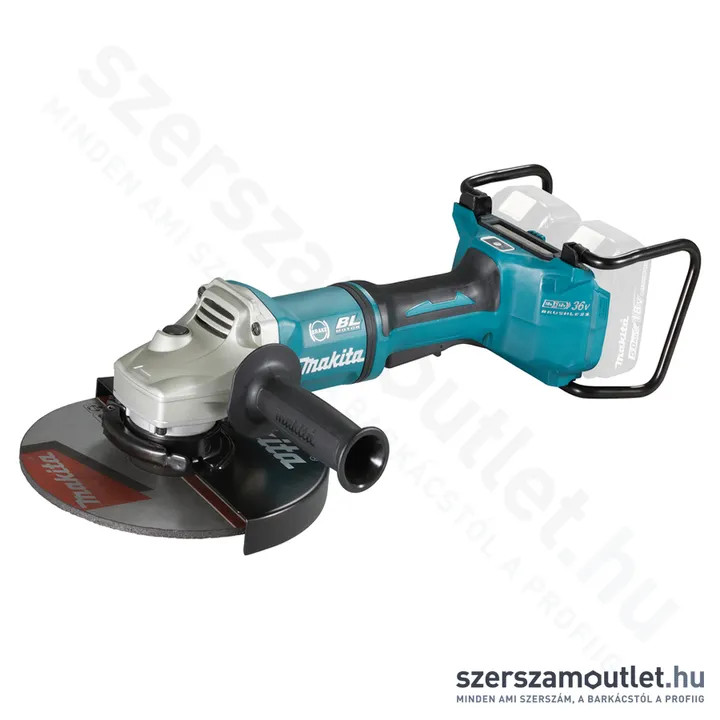 MAKITA DGA901ZKU2 Akkus szénkefementes sarokcsiszoló 230mm (2x18V) (Akku és töltő nélkül!)