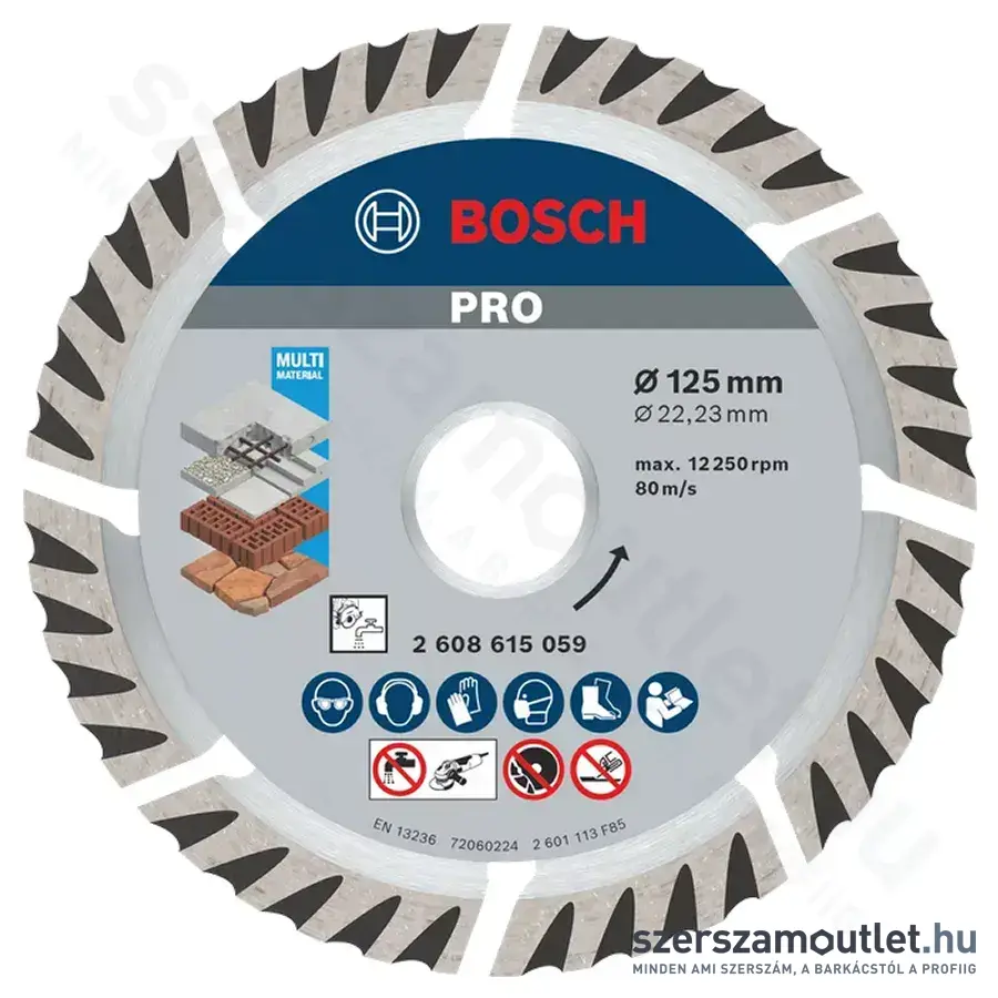 BOSCH Standard for Universal Gyémánt darabolótárcsa 125 x 2,0 mm 22,23 mm (2608615059)