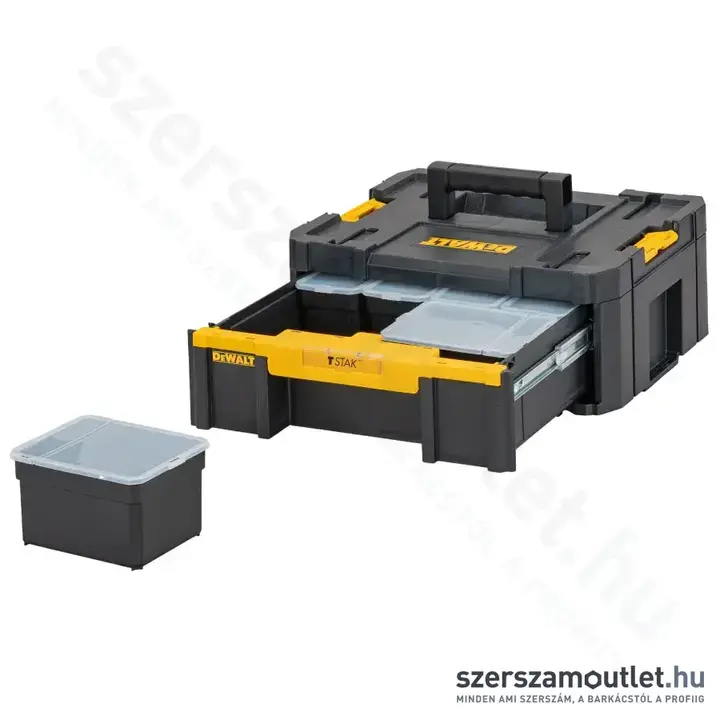 DEWALT TSTAK III Szortimenter beépített fiókos tárolóval 9,5l, 430×162×314mm (DWST1-70705)
