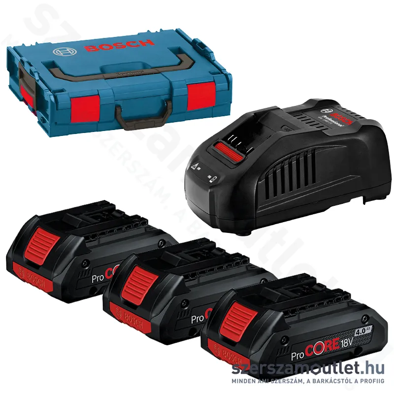 BOSCH PROCORE Akku szett (3x4,0Ah/18V) + töltő L-boxxban (0615990L1R)