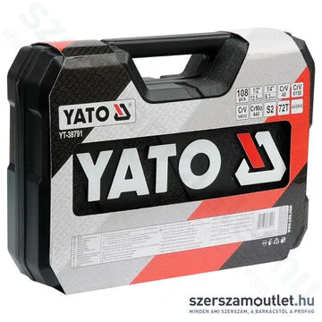 YATO Dugókulcs készlet racsnis hajtókarral, 108 részes, 1/2