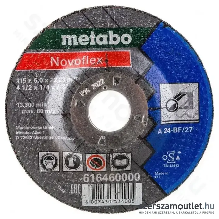 METABO NOVOFLEX Tisztítókorong acél, SF 27 115x6,0x22,23mm (616460000)