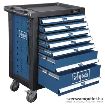 SCHEPPACH TW 1000 Műhelykocsi szerszámokkal, 236db-os, 7 fiókos