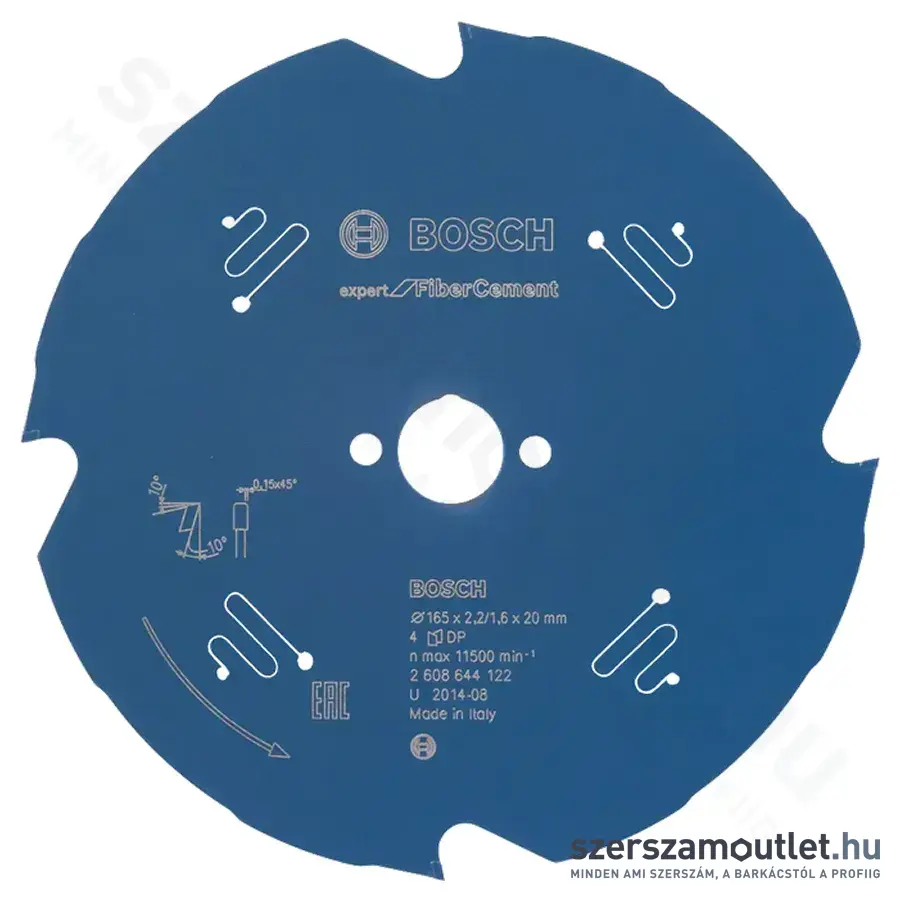 BOSCH Expert for FiberCement körfűrésztárcsa (165x2,2x20 mm) 4 fog