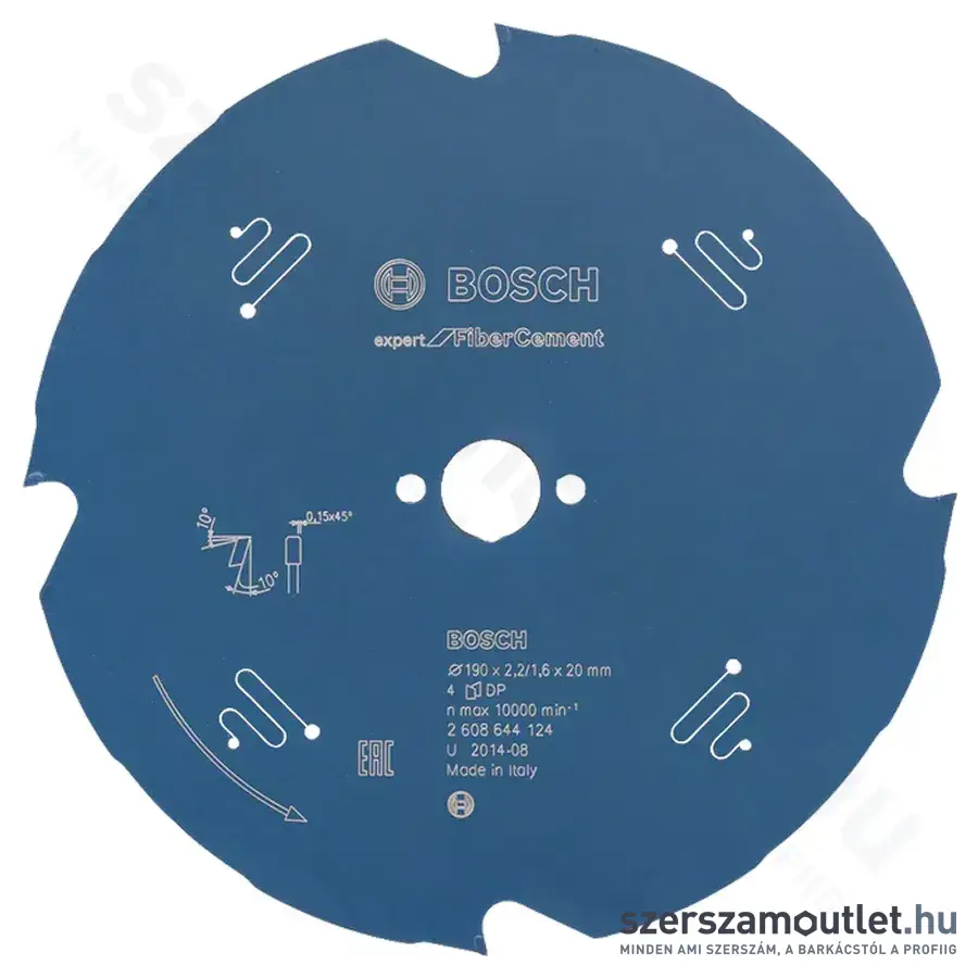 BOSCH Expert for FiberCement körfűrésztárcsa (190x2,2x20 mm) 4 fog