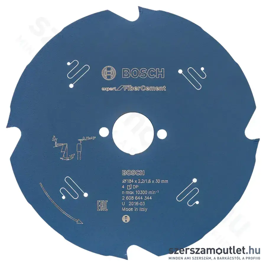 BOSCH Expert for FiberCement körfűrésztárcsa (184x2,2x30 mm) 4 fog