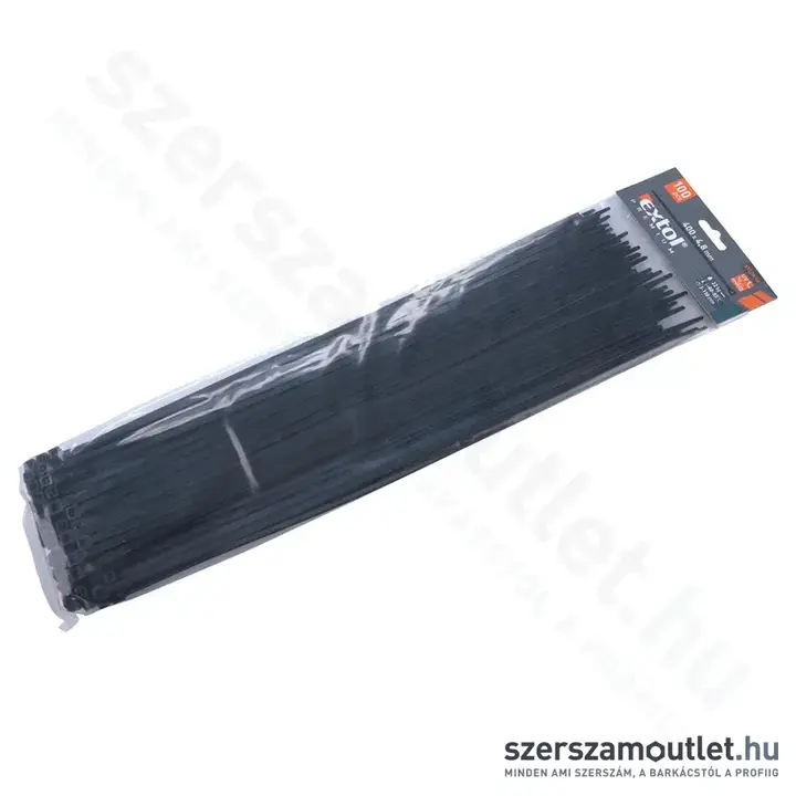 EXTOL Kábelkötegelő, fekete 4,8x400mm (100db)