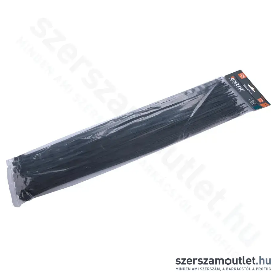 EXTOL Kábelkötegelő, fekete 4,8x500mm (100db)