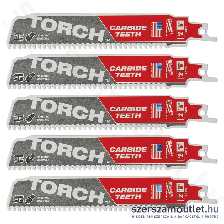 MILWAUKEE TCT TORCH orrfűrészlap fémhez, karbid bontó 150mm (5db) (48005501)