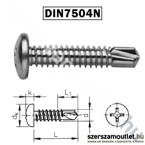 KOELNER Lemezcsavar Önfúró DFKH.D3,5x16mm DIN7504N/100db