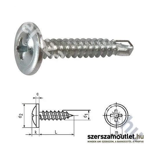 KOELNER OPEL csavar 4,2x13mm önfúró lapos nagyfejű WFS/100db