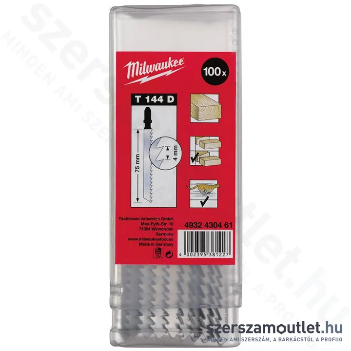 MILWAUKEE T 144 D Gyorsvágó fűrészlap 75x4mm (100db) (4932430461)