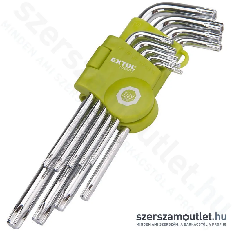 EXTOL Torx imbuszkulcs készlet 9 részes (T10-T50)