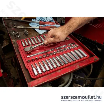 MILWAUKEE Racsnis dugókulcs készlet 56 részes 3/8" (6-19mm) (4932464946)