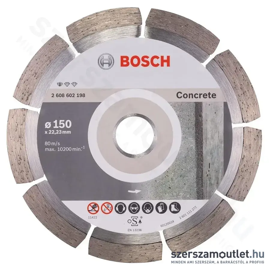 BOSCH Standard for Concrete gyémánt vágótárcsa 150 x 2,0mm x 22,23mm 1db (2608602198)
